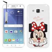 Samsung Galaxy J5 SM-J500F/ J500FN (non compatible Galaxy J5 (2016)): Coque silicone Ultra-Fine Dessin animé jolie + mini Stylet - Minnie Mouse