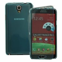 Samsung Galaxy Note 3 Neo / Lite Duos 3G LTE SM-N750 SM-N7505 SM-N7502: Coque Silicone gel Livre rabat - BLEU