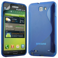 Samsung Galaxy Note N7000/ i9220 LTE: Coque silicone Gel motif S au dos - BLEU
