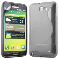 Samsung Galaxy Note N7000/ i9220 LTE: Coque silicone Gel motif S au dos - TRANSPARENT