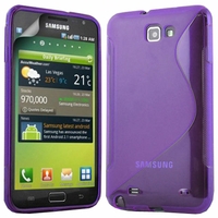 Samsung Galaxy Note N7000/ i9220 LTE: Coque silicone Gel motif S au dos - VIOLET