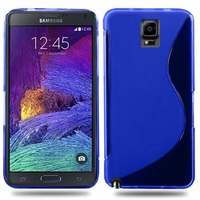 Samsung Galaxy Note 4 SM-N910F/ Note 4 Duos (Dual SIM) N9100/ Note 4 (CDMA)/ N910C N910W8 N910V N910A N910T N910M: Coque silicone Gel motif S au dos - BLEU