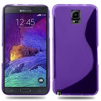 Samsung Galaxy Note 4 SM-N910F/ Note 4 Duos (Dual SIM) N9100/ Note 4 (CDMA)/ N910C N910W8 N910V N910A N910T N910M: Coque silicone Gel motif S au dos - VIOLET