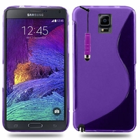 Samsung Galaxy Note 4 SM-N910F/ Note 4 Duos (Dual SIM) N9100/ Note 4 (CDMA)/ N910C N910W8 N910V N910A N910T N910M: Coque silicone Gel motif S au dos + mini Stylet - VIOLET