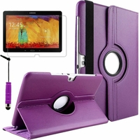 Samsung Galaxy Note 10.1 2014 Edition P600 P601 P605 3G LTE: Etui Cuir PU Support Rotatif 360° + mini Stylet - VIOLET
