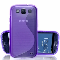 Samsung Galaxy S3 i9300/ i9305 Neo/ LTE 4G: Coque silicone Gel motif S au dos - VIOLET