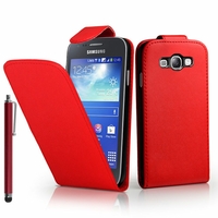 Samsung Galaxy S3 mini i8190/ i8200 VE: Etui Simili Cuir + Stylet - ROUGE