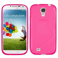 Samsung Galaxy S4 i9500/ i9505/ Value Edition I9515: Coque silicone Gel motif S au dos - ROSE