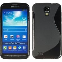 Samsung Galaxy S4 Active I9295/ I537 LTE: Coque silicone Gel motif S au dos - NOIR