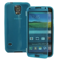 Samsung Galaxy S5 V G900F G900IKSMATW LTE G901F/ Duos / S5 Plus/ S5 Neo SM-G903F/ S5 LTE-A G906S: Coque Silicone gel Livre rabat - BLEU