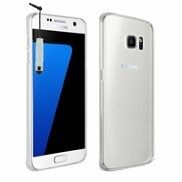 Samsung Galaxy S7 G930F/ G930FD/ S7 (CDMA) G930 (non compatible Galaxy S7 Edge): Coque Silicone gel UltraSlim et Ajustement parfait + mini Stylet - TRANSPARENT
