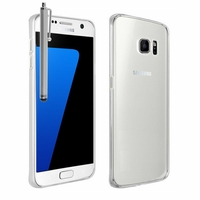 Samsung Galaxy S7 G930F/ G930FD/ S7 (CDMA) G930 (non compatible Galaxy S7 Edge): Coque Silicone gel UltraSlim et Ajustement parfait + Stylet - TRANSPARENT