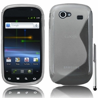 Samsung Nexus S i9020/ i9023: Coque silicone Gel motif S au dos + Stylet - TRANSPARENT