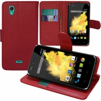 Wiko Birdy: Etui portefeuille Support Video cuir PU - ROUGE