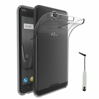 Wiko Harry 4G 5.0": Coque Silicone gel UltraSlim et Ajustement parfait + mini Stylet - TRANSPARENT