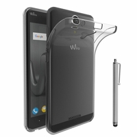 Wiko Harry 4G 5.0": Coque Silicone gel UltraSlim et Ajustement parfait + Stylet - TRANSPARENT