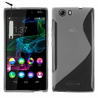 Wiko Ridge 4G: Coque silicone Gel motif S au dos + mini Stylet - TRANSPARENT