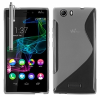 Wiko Ridge 4G: Coque silicone Gel motif S au dos + Stylet - TRANSPARENT