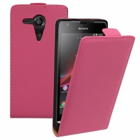 Sony Xperia SP M35h C5302 C5303 C5306: Etui Rabattable Verticale en cuir PU - ROSE