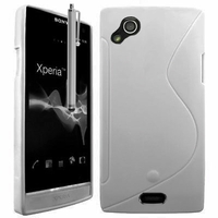 Sony Xperia Arc X12 Lt15i LT15a/ Arc S LT18i LT18a: Coque silicone Gel motif S au dos + Stylet - TRANSPARENT