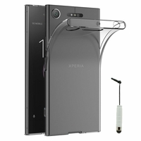 Sony Xperia XZ1/ XZ1 Dual 5.2" F8341 F8342 G8341 G8342 (Sony PF31) (non compatible Xperia XZ/ XZs/ XZ1 Compact): Coque Silicone gel UltraSlim et Ajustement parfait + mini Stylet - TRANSPARENT