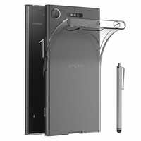 Sony Xperia XZ1/ XZ1 Dual 5.2" F8341 F8342 G8341 G8342 (Sony PF31) (non compatible Xperia XZ/ XZs/ XZ1 Compact): Coque Silicone gel UltraSlim et Ajustement parfait + Stylet - TRANSPARENT