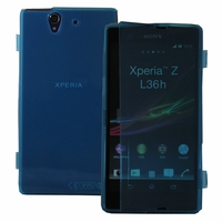 Sony Xperia Z LTE L36h C6602 C6603: Coque Silicone gel Livre rabat - BLEU