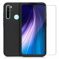 Xiaomi Redmi Note 8 6.3" M1908C3JH, M1908C3JG, M1908C3JI (non compatible Xiaomi Redmi Note 8 Pro 6.53"): Coque de protection 360° Avant Et Arrière avec Verre Trempé - NOIR