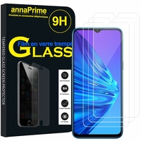 Realme 5i 6.52" RMX2030 [Les Dimensions EXACTES du telephone: 164.4 x 75 x 9.3 mm]: Lot / Pack de 3 Films de protection d'écran Verre Trempé