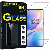 OnePlus 8 Pro 6.78" (non compatible OnePlus 8 6.55") [Les Dimensions EXACTES du telephone: 165.3 x 74.4 x 8.5 mm]: Lot / Pack de 3 Films de protection d'écran Verre Trempé