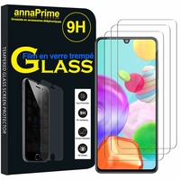 Samsung Galaxy A41 6.1" SM-A415F A415F/DSN A415F/DSM [Les Dimensions EXACTES du telephone: 149.9 x 69.8 x 7.9 mm]: Lot / Pack de 3 Films de protection d'écran Verre Trempé