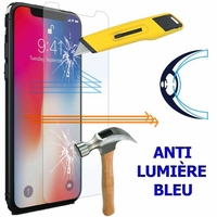 Apple Iphone X 5.8"/ iPhone 10/ iPhone Ten: 1 Film Écran Verre Trempé Anti Lumière Bleu