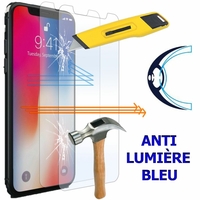 Apple Iphone X 5.8"/ iPhone 10/ iPhone Ten: Lot/ Pack de 2 Films Écran Verre Trempé Anti Lumière Bleu