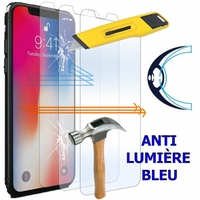 Apple Iphone X 5.8"/ iPhone 10/ iPhone Ten: Lot/ Pack de 3 Films Écran Verre Trempé Anti Lumière Bleu