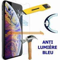 Apple iPhone XS (2018) 5.8" (non compatible iPhone XS Max 6.5"): 1 Film Écran Verre Trempé Anti Lumière Bleu