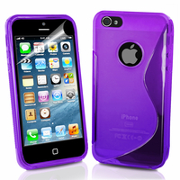 Apple iPhone 5/ 5S/ SE: Accessoire Housse Etui Pochette Coque S silicone gel - VIOLET