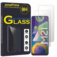 Samsung Galaxy M21 6.4" SM-M215F/DS M215F/DSN [Les Dimensions EXACTES du telephone: 159 x 75.1 x 8.9 mm]: Lot / Pack de 2 Films de protection d'écran Verre Trempé