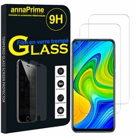 Xiaomi Redmi Note 9 6.53" M2003J15SC M2003J15SG M2003J15SS (non compatible Xiaomi Redmi Note 9S/ 9 Pro/ Pro Max 6.67") [Les Dimensions EXACTES du telephone: 162.3 x 77.2 x 8.9 mm]: Lot / Pack de 2 Films de protection d'écran Verre Trempé