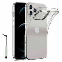 Apple iPhone 12 Pro 6.1" A2407 A2341 A2406 A2408 (non compatible iPhone 12 Pro Max 6.7"): Coque Silicone gel UltraSlim et Ajustement parfait - TRANSPARENT