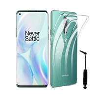 OnePlus 8 6.55" (non compatible OnePlus 8 Pro 6.78") [Les Dimensions EXACTES du telephone: 160.2 x 72.9 x 8 mm]: Coque Silicone gel UltraSlim et Ajustement parfait + mini Stylet - TRANSPARENT