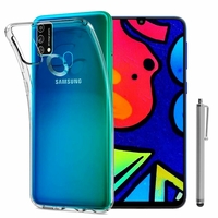 Samsung Galaxy M21s 6.4" SM-F415F SM-F415F/DS [Les Dimensions EXACTES du telephone: 159.2 x 75.1 x 8.9 mm]: Coque Silicone gel UltraSlim et Ajustement parfait + Stylet - TRANSPARENT