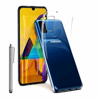 Samsung Galaxy M30S 6.4" SM-M307F/DS M307FN/DS (non compatible Galaxy M30): Coque Silicone gel UltraSlim et Ajustement parfait + Stylet - TRANSPARENT