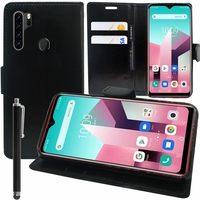 Blackview A80 Plus 6.49" (non compatible Blackview A80 6.21") [Les Dimensions EXACTES du telephone: 162.75 x 77 x 8.8 mm]: Etui portefeuille Support Video cuir PU + Stylet - NOIR