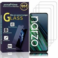 Realme Narzo 30 5G 6.5" (non compatible Realme Narzo 30 4G) [Les Dimensions EXACTES du telephone: 162.5 x 74.8 x 8.5 mm]: Lot / Pack de 3 Films de protection d'écran Verre Trempé