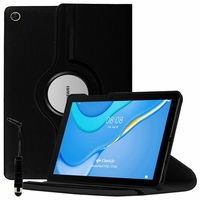 Huawei MatePad T10S/ T 10s/ T10 10.1" AGS3-L09 AGS3-W09 [Les Dimensions EXACTES du Tablette: 240.2 x 159 x 7.9 mm]: Etui Cuir PU Support Rotatif 360° + mini Stylet - NOIR