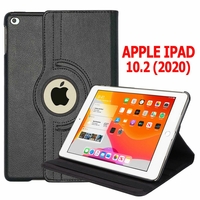 Apple iPad 10.2 (2020)/ iPad 8th Gen/ iPad (8th generation) A2428 A2429 A2270 A2430 [Les Dimensions EXACTES du Tablette: 250.6 x 174.1 x 7.5 mm]: Etui Cuir PU Support Rotatif 360° - NOIR