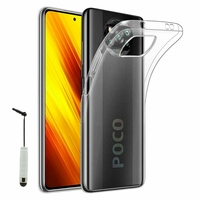 Xiaomi Poco X3 NFC/ Poco X3 6.67" M2007J20CG M2007J20CT MZB07Z0IN MZB07Z1IN MZB07Z2IN MZB07Z3IN MZB07Z4IN MZB9965IN M2007J20CI: Coque Silicone gel UltraSlim et Ajustement parfait + mini Stylet - TRANSPARENT