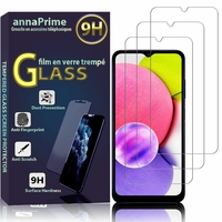 Samsung Galaxy A03S 6.5" SM-A037F SM-A037M SM-A037F/DS SM-A037M/DS SM-A037G/DSN: Lot / Pack de 3 Films de protection d'écran Verre Trempé