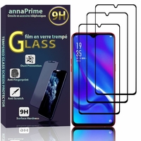 Oppo K1 6.4" PBCT10/ PBCM10 [Les Dimensions EXACTES du telephone: 158.3 x 75.5 x 7.4 mm]: Lot / Pack de 3 Films de protection d'écran Verre Trempé