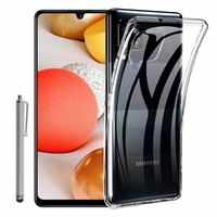 Samsung Galaxy A42 5G 6.6" SM-A426B SM-A426B/DS [Les Dimensions EXACTES du telephone: 164.4 x 75.9 x 8.6 mm]: Coque Silicone gel UltraSlim et Ajustement parfait + Stylet - TRANSPARENT